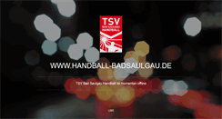 Desktop Screenshot of handball-badsaulgau.de